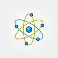 Atomic model illustration showing a simplistic representation of an atom. Consists of Royalty Free Stock Photo