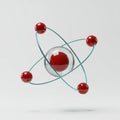 Atomic Model Rendering Red Nucleus Royalty Free Stock Photo