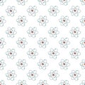 Atomic model seamless pattern vector hand drawn illustration Royalty Free Stock Photo
