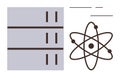 Atomic Model with Server Rack Representing Data Science and Scientific Research Concepts Royalty Free Stock Photo