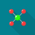 Atomic molecule icon, flat style