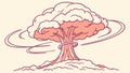 Atomic Mushroom Cloud Explosion, Power, Impact, vector design Generative AI Royalty Free Stock Photo