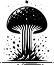 Atomic Mushroom Cloud Vector Illustration With Starry Background Royalty Free Stock Photo