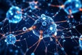Atomic Neural Network Structure in the Brain, Generative Ai Royalty Free Stock Photo