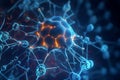 Atomic Neural Network Structure in the Brain, Generative Ai Royalty Free Stock Photo