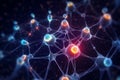 Atomic Neural Network Structure in the Brain, Generative Ai Royalty Free Stock Photo