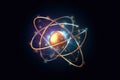 Atomic nucleus electrons neutrons protons. model shows that an atom is mostly empty space, with electrons orbiting a