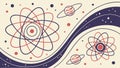 Atomic orbit design, science physics vector design Generative AI
