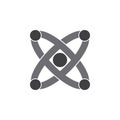 Atomic orbital simple dots logo vector