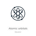 Atomic orbitals icon vector. Trendy flat atomic orbitals icon from education collection isolated on white background. Vector Royalty Free Stock Photo