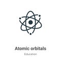 Atomic orbitals vector icon on white background. Flat vector atomic orbitals icon symbol sign from modern education collection for Royalty Free Stock Photo