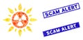 Atomic Radiation Mosaic and Distress Rectangle Scam Alert Seals