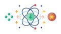 Atomic Science Structure Vector, vector design Generative AI Royalty Free Stock Photo