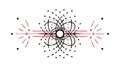 Atomic structure or abstract molecule pattern graphic design vector design Generative AI Royalty Free Stock Photo