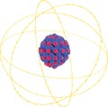 atomic structure consisting of protons, neutrons and electrons.Scientific of atom