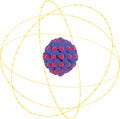 atomic structure consisting of protons, neutrons and electrons.Scientific of atom Royalty Free Stock Photo