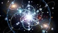 Atomic structure electron orbits nucleus abstract illustration Royalty Free Stock Photo