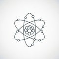 Atomic Structure Icon with Electron Orbits and Nucleus Royalty Free Stock Photo