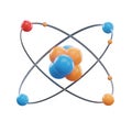 Atomic structure model with electrons orbiting the nucleus in a simplified representation Royalty Free Stock Photo