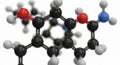 Atomic structure with oxygen and nitrogen atoms Royalty Free Stock Photo