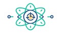 Atomic Structure Science Symbol Vector Icon, vector design Generative AI Royalty Free Stock Photo