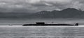 Atomic submarine On the parade in Kamchatka Peninsula