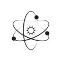 Atomic symbol icon. Orbiting electron model. Energy science concept. Simple vector illustration. Royalty Free Stock Photo