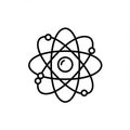 Atomic symbol illustration featuring a central nucleus with surrounding electron orbit Royalty Free Stock Photo