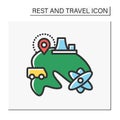 Atomic tourism color icon