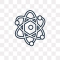 Atomic vector icon isolated on transparent background, linear At