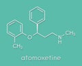 Atomoxetine attention-deficit hyperactivity disorder ADHD drug molecule. Skeletal formula.