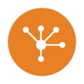 Atoms, bond, carbon, physics icon. Orange color vector EPS