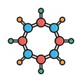 Atoms Isolated Vector icon that can be easily modified or edited
