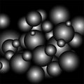 Atoms Vector illustration in grayscale