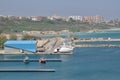 Atop view of Tomis port Constanta Romania Royalty Free Stock Photo