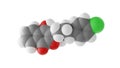 atovaquone molecule, antimicrobial medication, molecular structure, isolated 3d model van der Waals