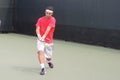 ATP Tennis Professional Fabio Fognini of Italy Hits a Backhand