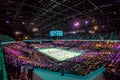 ATP World Tour indoor tennis court and stadium Royalty Free Stock Photo