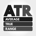 ATR - Average True Range acronym, business concept background