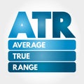 ATR - Average True Range acronym, business concept background