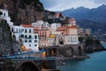 Atrani. City view at night. Campania. Italy Royalty Free Stock Photo