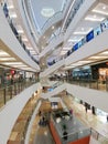 The atrium area of SM North EDSA, with a beautiful spiral staircase.