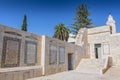 The atrium in Church of the Pater Noster on Mount of Olives with the Prayer in lot of languages, Jerusalem, Israel