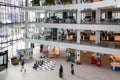 Atrium Dutch city hall Utrecht with people visting the building Royalty Free Stock Photo