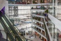 Atrium Dutch city hall Utrecht with people visting the building Royalty Free Stock Photo