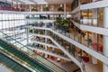 Atrium Dutch city hall Utrecht with people visting the building Royalty Free Stock Photo