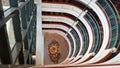 Atrium in the hotel lobby passing through many floors Royalty Free Stock Photo