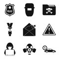 Atrocity icons set, simple style