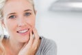 Atrractive blonde woman smiling Royalty Free Stock Photo