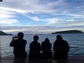 Atsadang bridge beautiful wooden building unseen in Ko Sichang island, picture silhouette